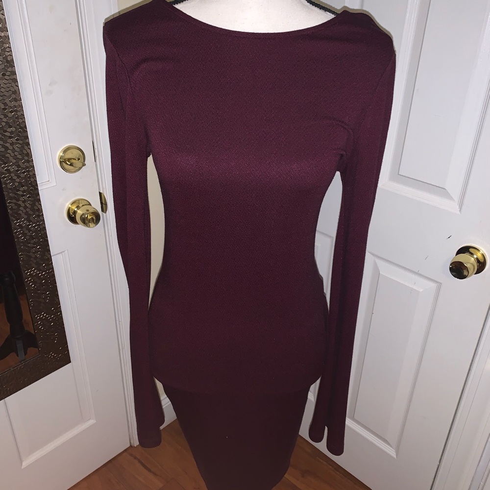 Miss selfridge midi dress with bell sleeves